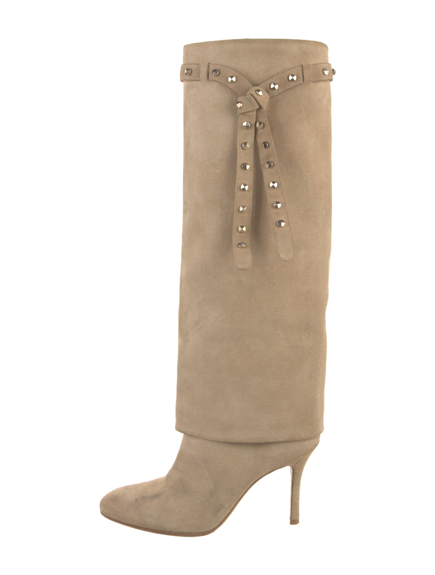 Valentino Rockstud Accents Suede Boots