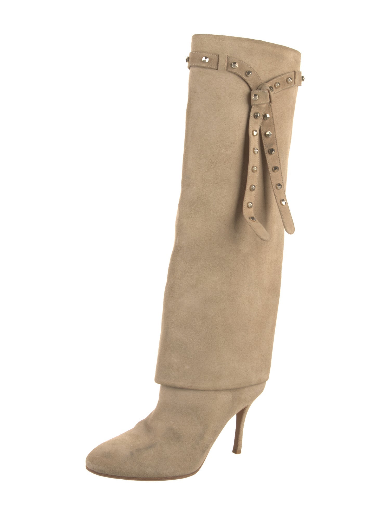Valentino Rockstud Accents Suede Boots