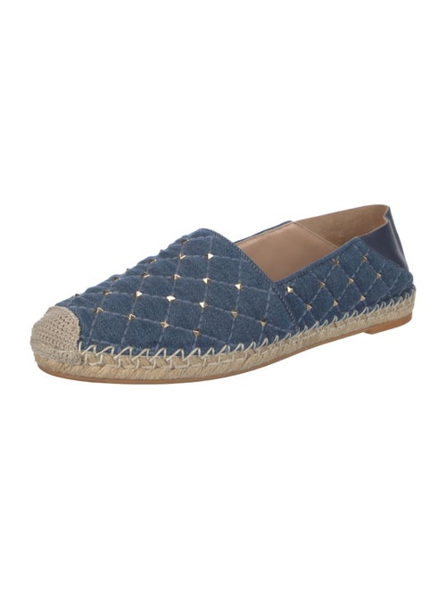 Valentino Rockstud Accents Denim Espadrilles