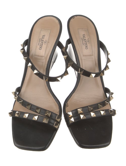 Valentino Rockstud Accents Leather Slides