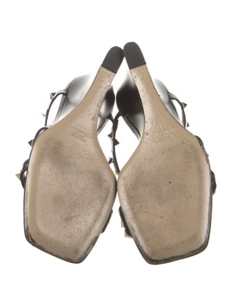 Valentino Rockstud Accents Leather Slides