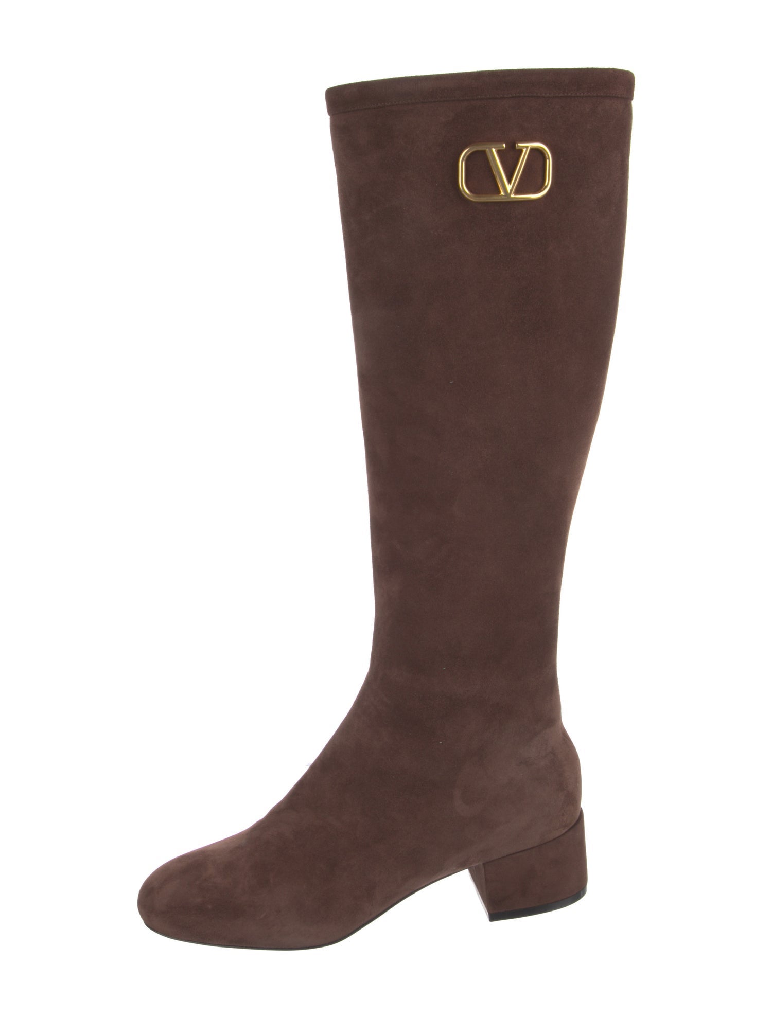 Valentino Vlogo Suede Riding Boots