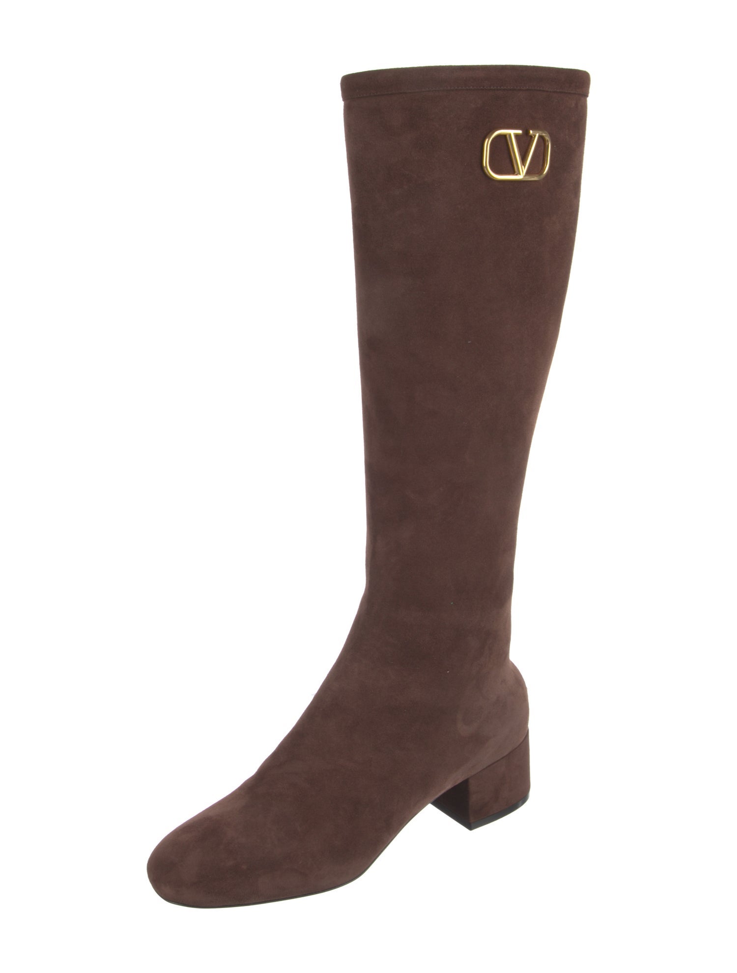 Valentino Vlogo Suede Riding Boots