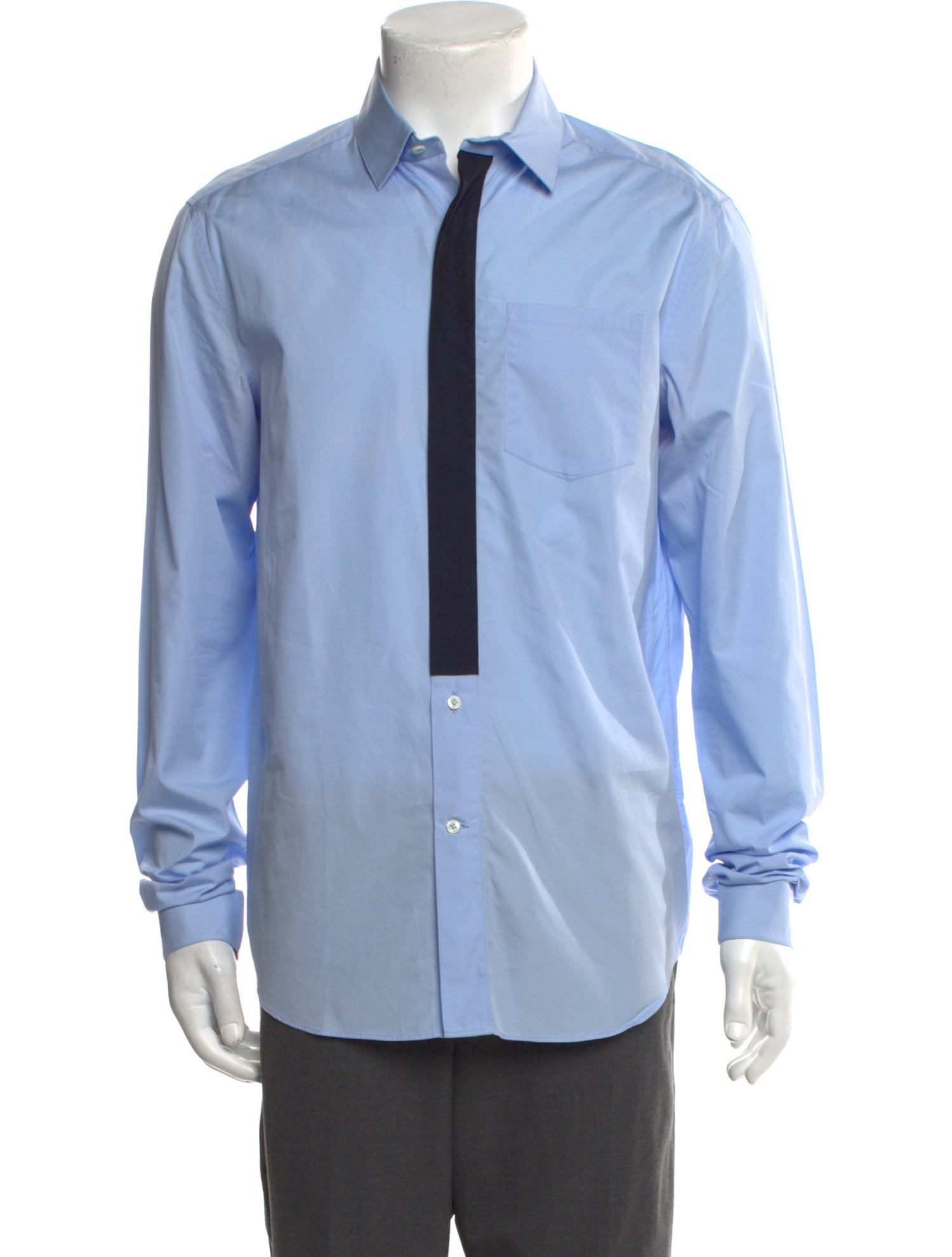 Valentino Colorblock Pattern Long Sleeve Dress Shirt