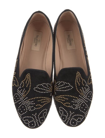 Valentino Suede Patterned Loafers
