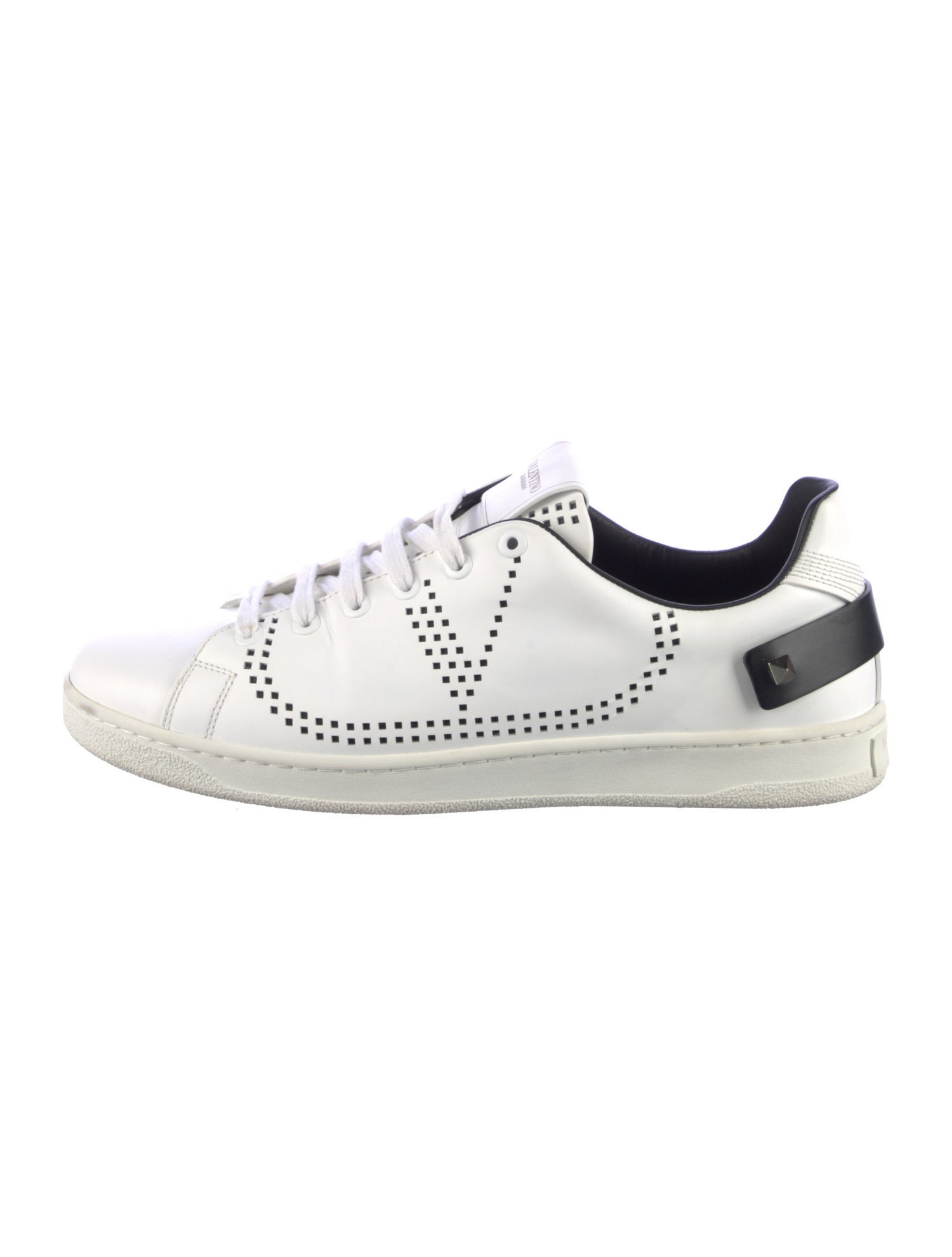 Valentino Rockstud Accents Leather Sneakers
