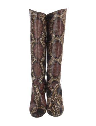 Valentino Snakeskin Animal Print Boots