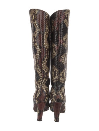 Valentino Snakeskin Animal Print Boots