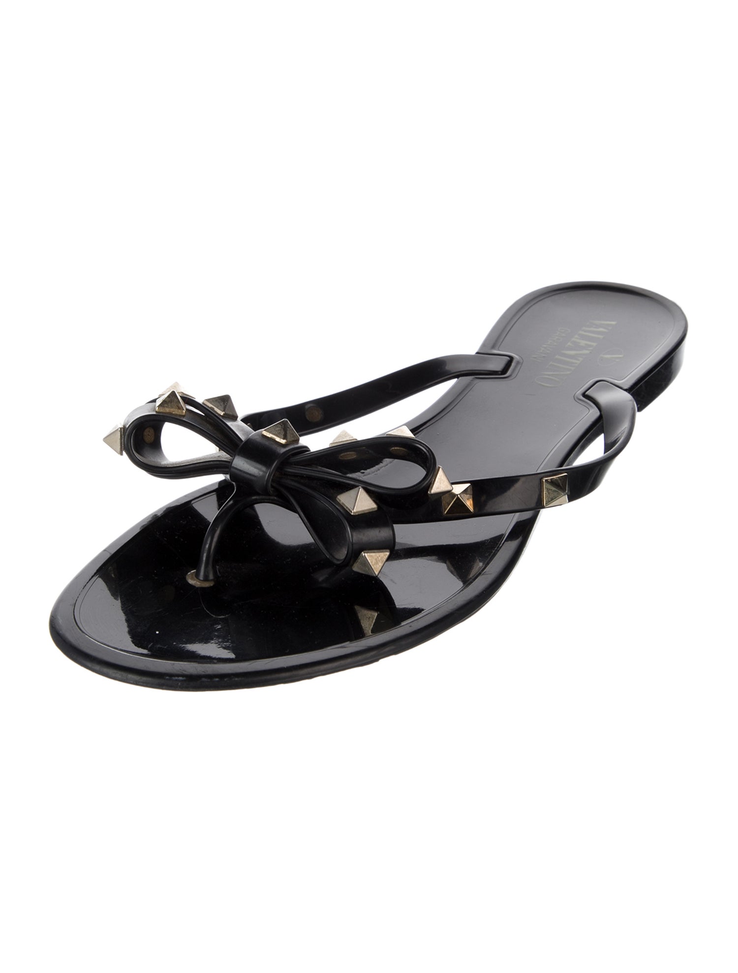 Valentino Rockstud Accents Rubber Slides