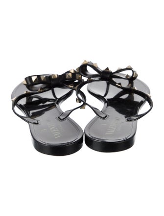 Valentino Rockstud Accents Rubber Slides