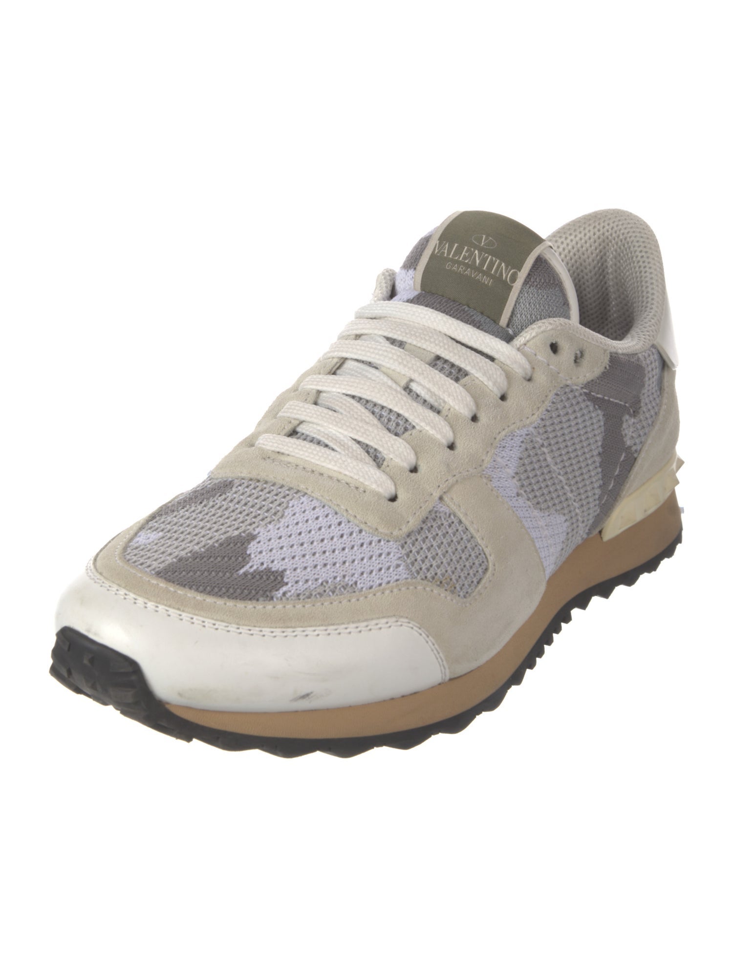 Valentino Rockstud Accents Mesh Athletic Sneakers