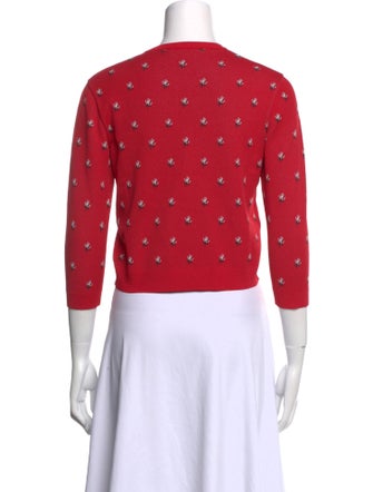 Valentino Printed Crew Neck Crop Top