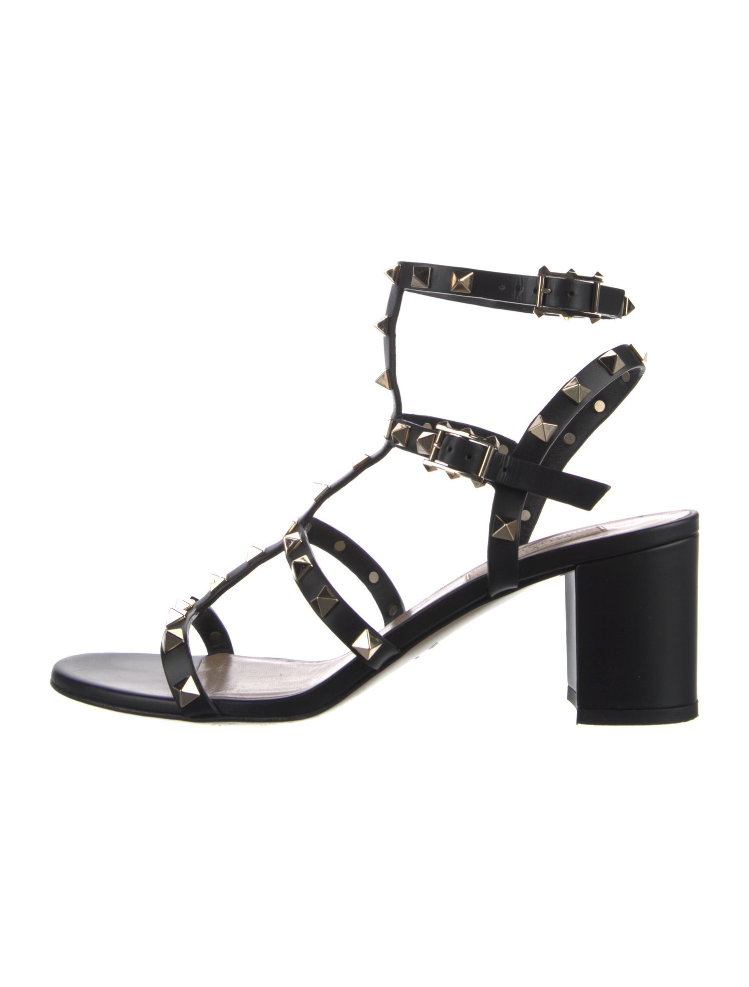 Valentino Rockstud Accents Leather Gladiator Sandals