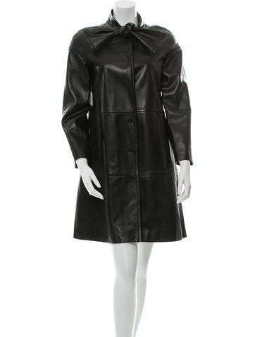 Valentino Paneled Leather Coat