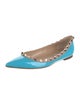 Valentino Rockstud Accents Leather Ballet Flats