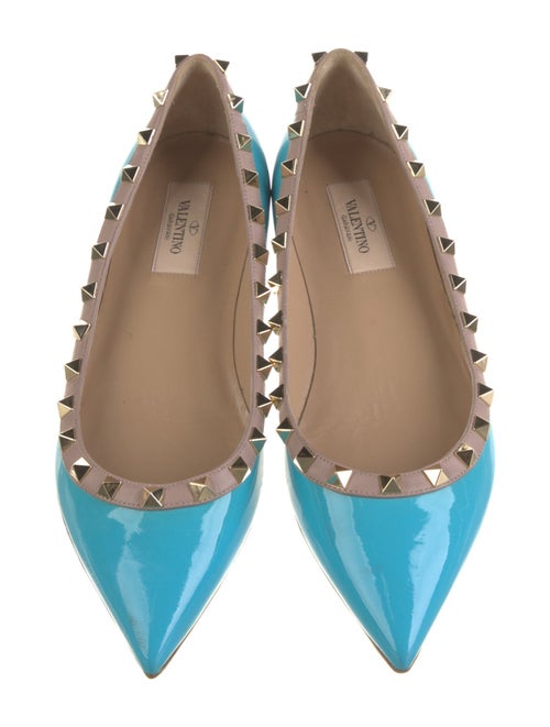 Valentino Rockstud Accents Leather Ballet Flats