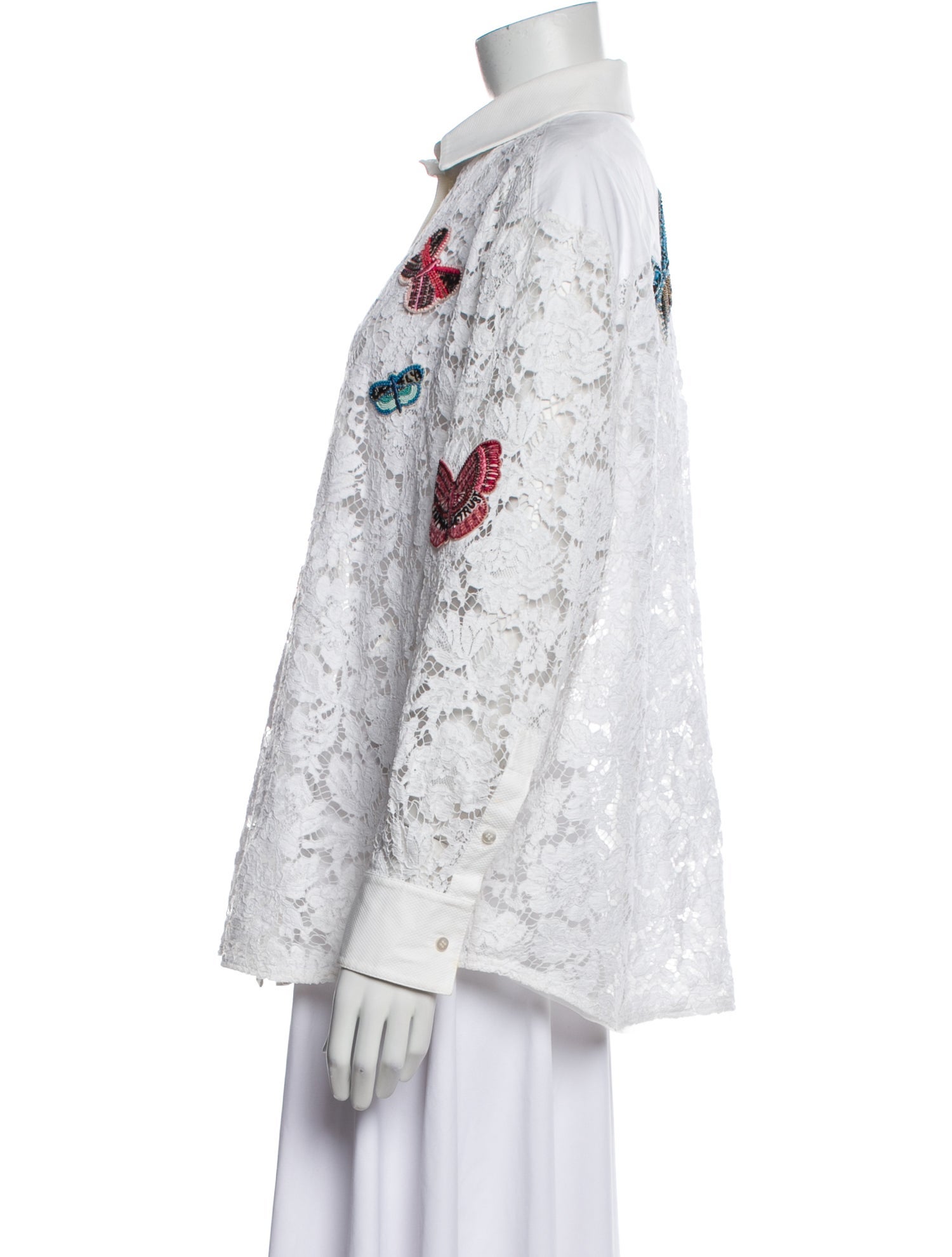 Valentino Printed Long Sleeve Button-Up Top