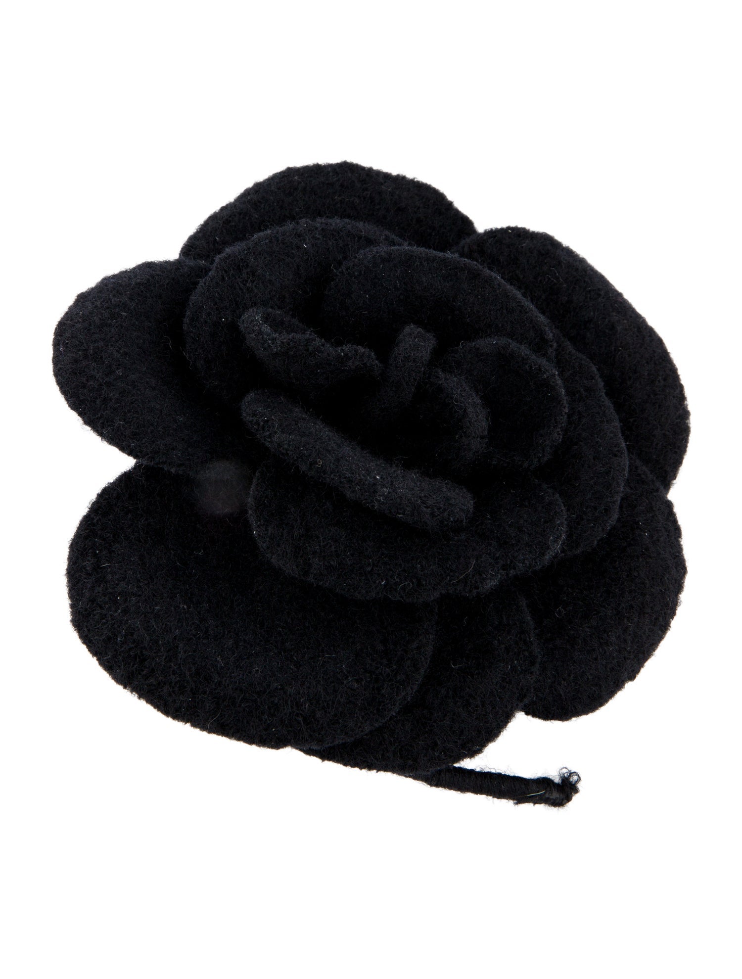 Valentino Wool Flower Stick Pin Brooch