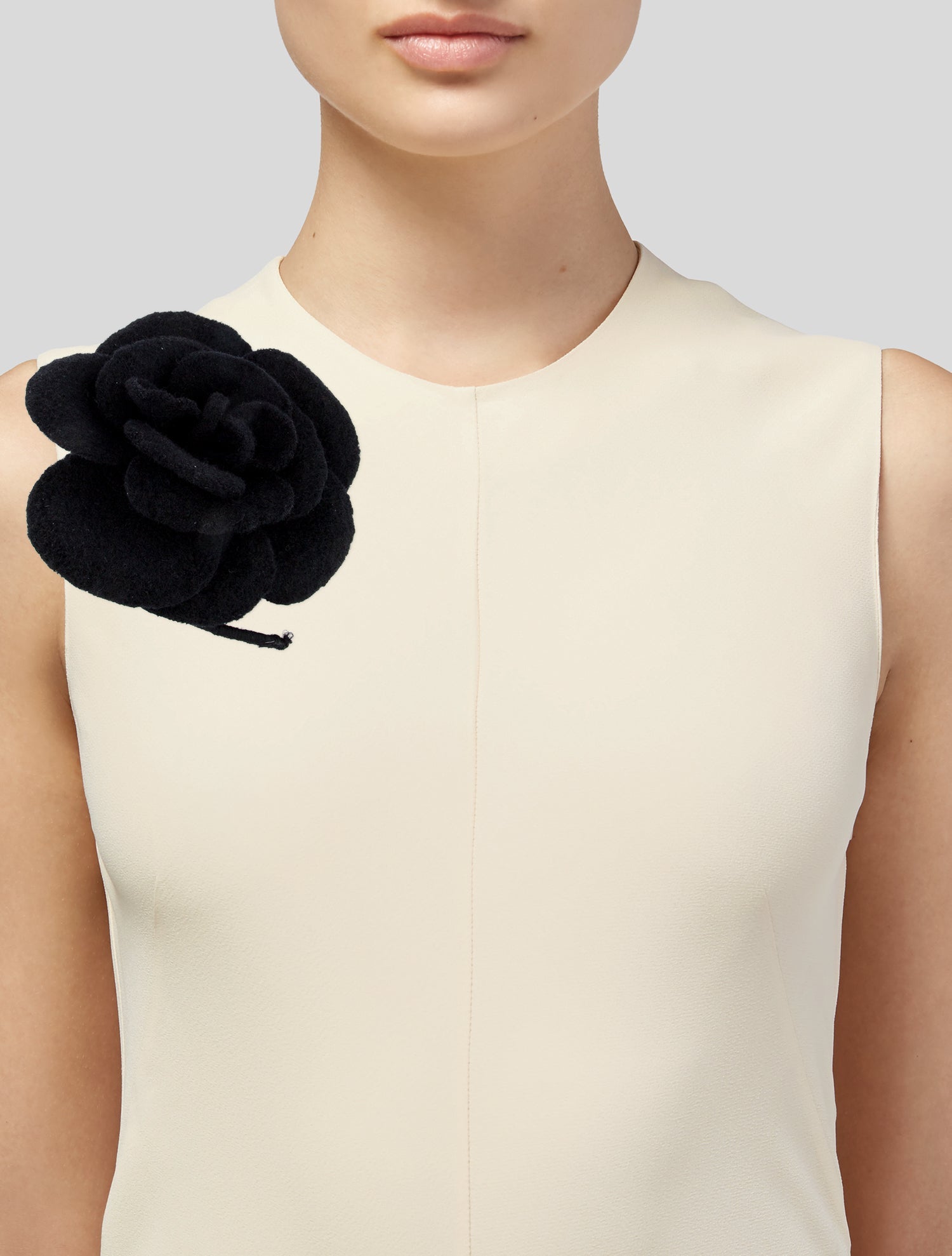 Valentino Wool Flower Stick Pin Brooch