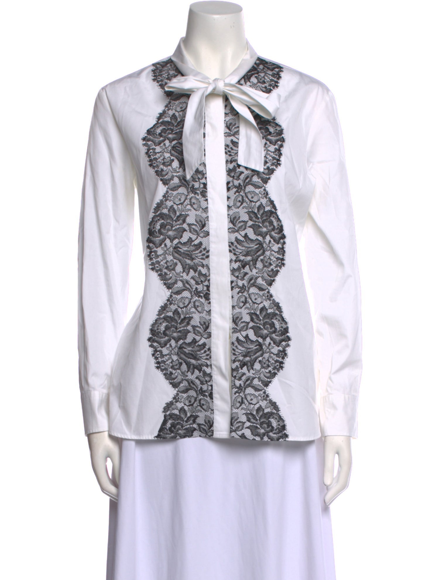 Valentino Printed Long Sleeve Button-Up Top