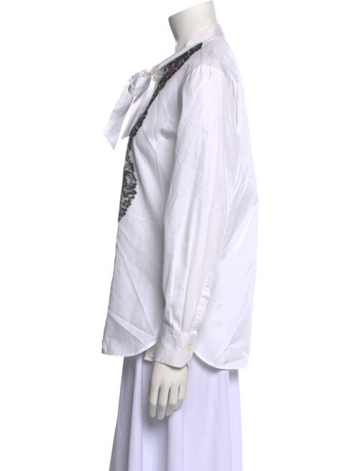 Valentino Printed Long Sleeve Button-Up Top