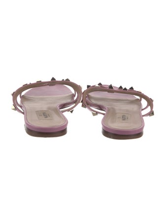 Valentino Rockstud Accents Leather Slides