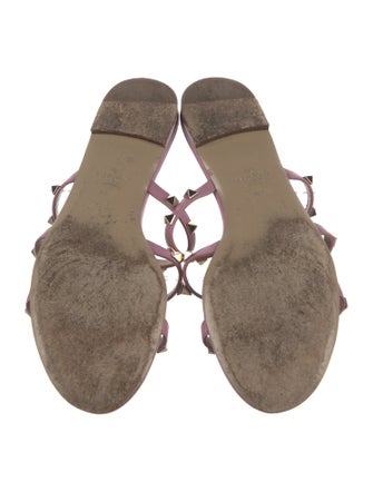 Valentino Rockstud Accents Leather Slides