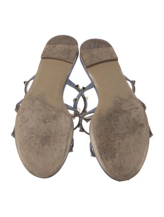 Valentino Rockstud Accents Leather Slides