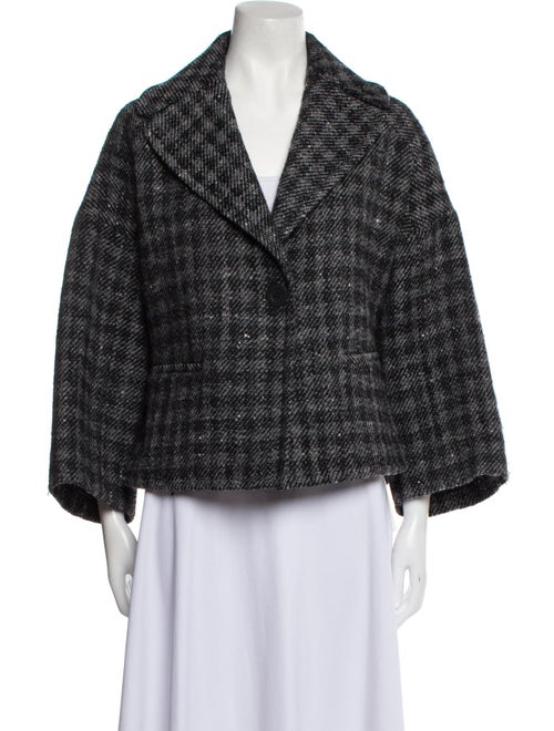 Valentino Virgin Wool Plaid Print Jacket