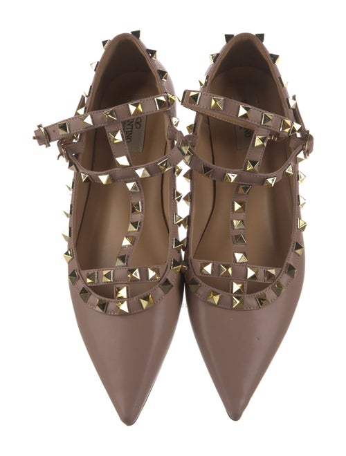 Valentino Rockstud Accents Leather Flats