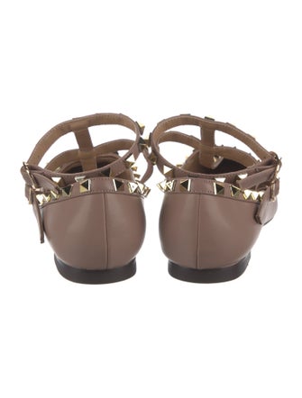 Valentino Rockstud Accents Leather Flats