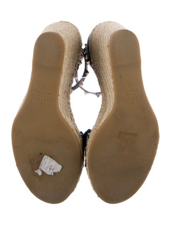 Valentino Rockstud Accents Denim Espadrilles