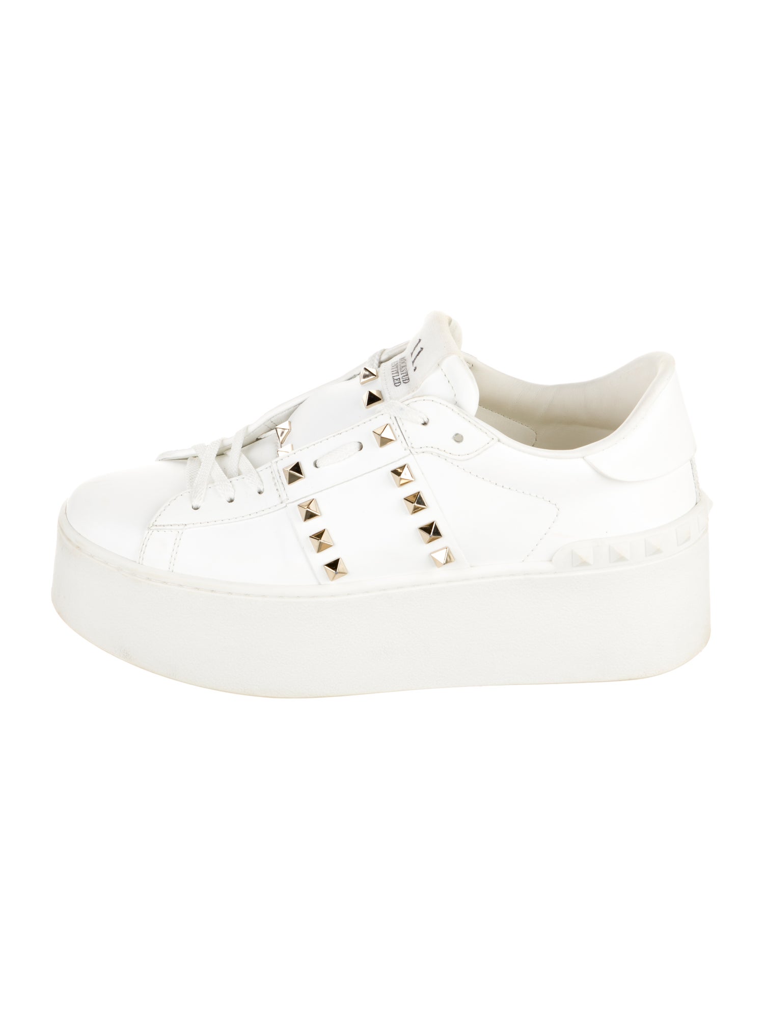 Valentino Rockstud Accents Leather Sneakers