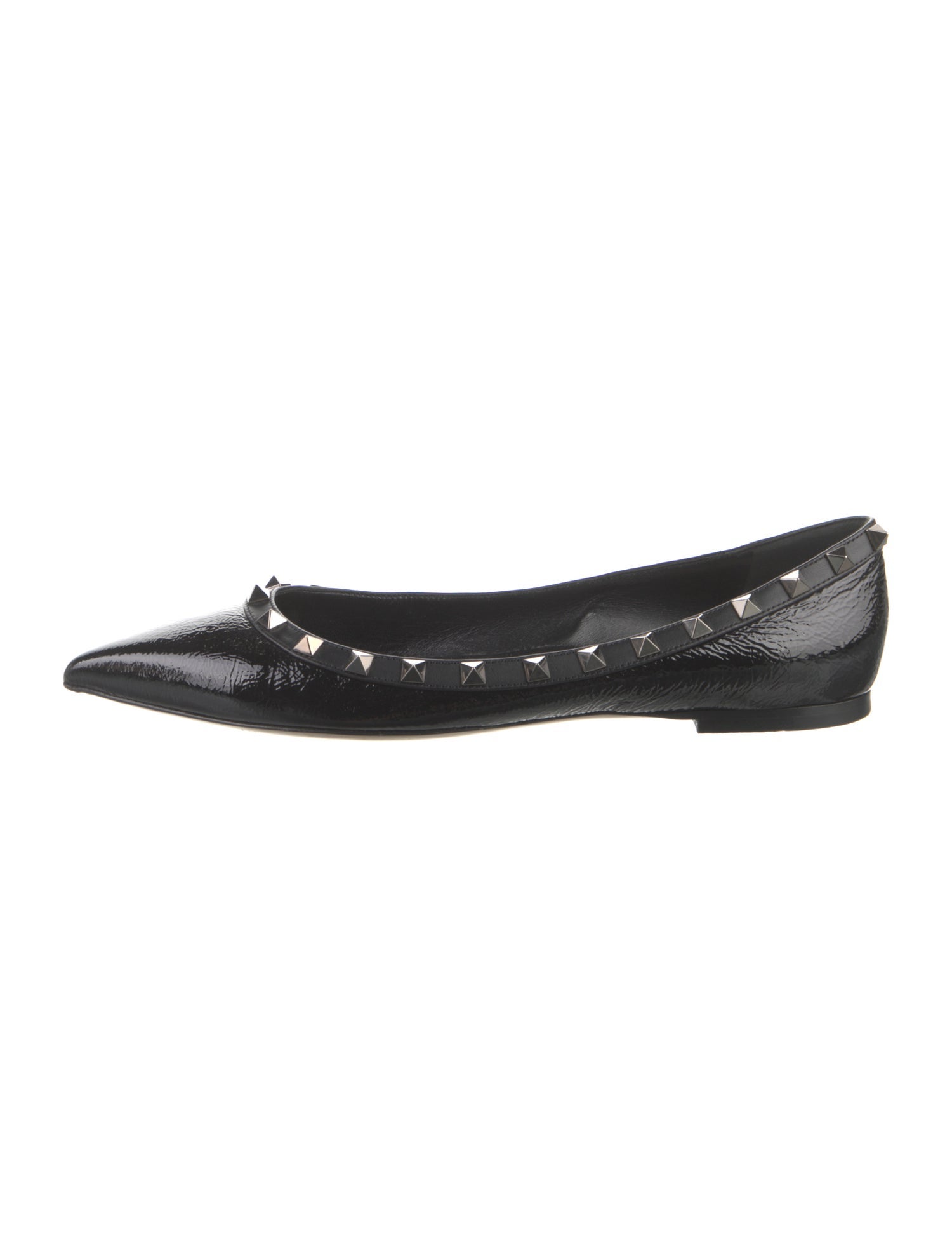 Valentino Rockstud Accents Patent Leather Ballet Flats
