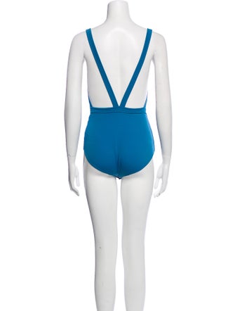 Valentino Colorblock Pattern Cutout Accent One-Piece