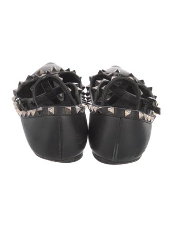 Valentino Rockstud Accents Leather Ballet Flats