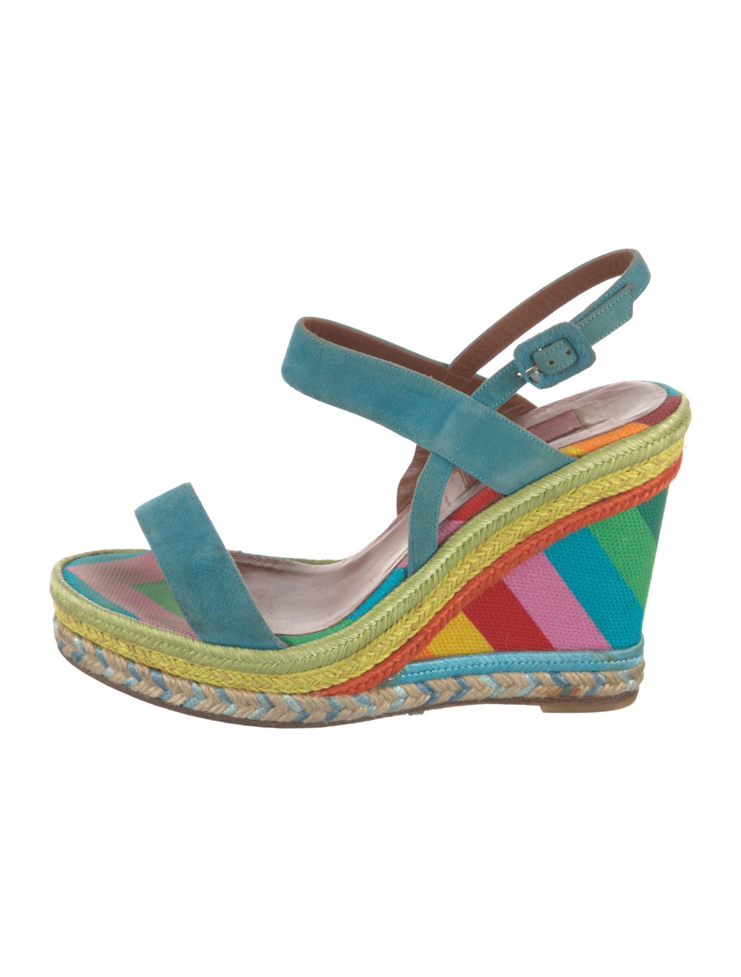 Valentino 1973 Pattern Suede Espadrilles