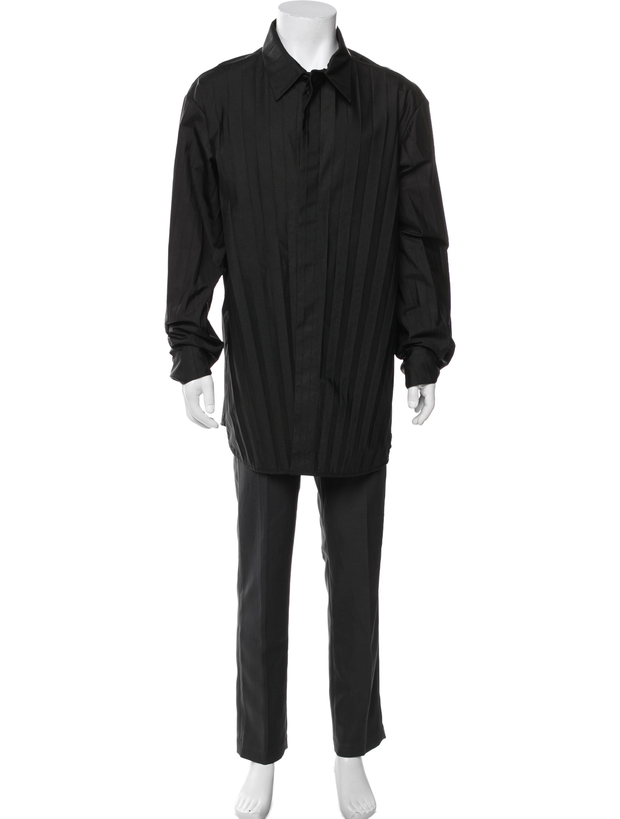 Valentino Rockstud Accents Long Sleeve Tuxedo Shirt