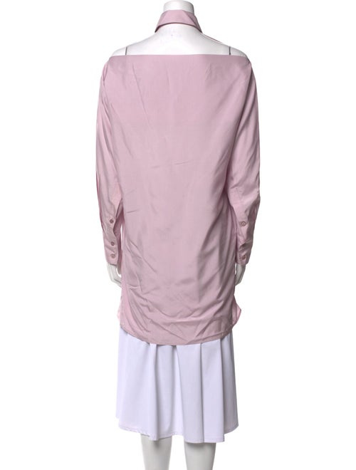 Valentino Silk Long Sleeve Button-Up Top