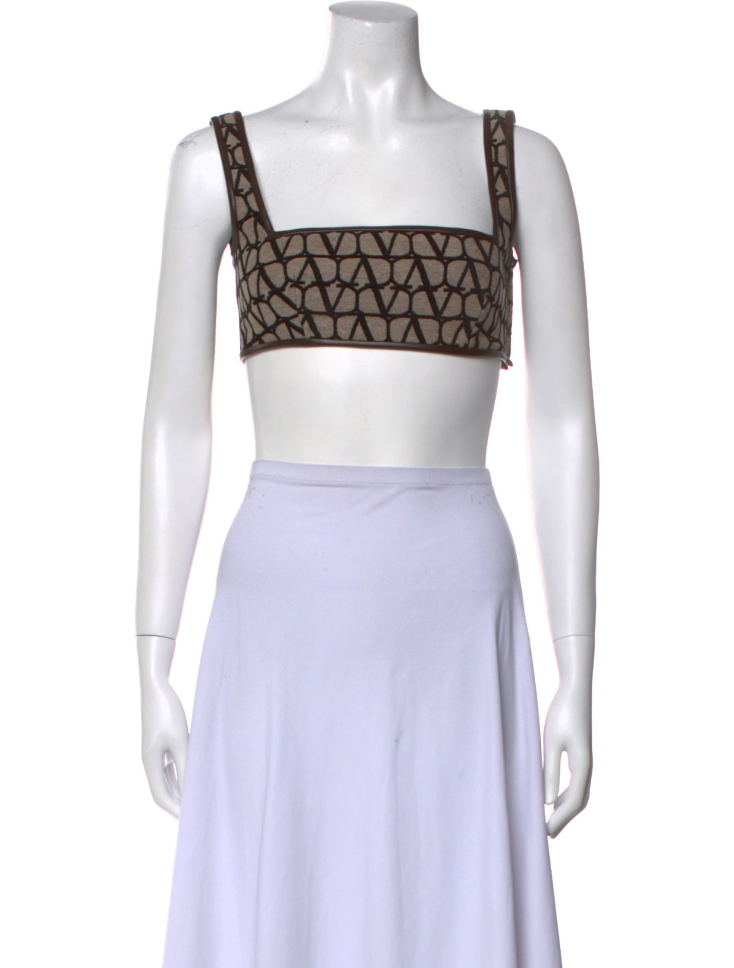 Valentino Printed Square Neckline Crop Top w/ Tags