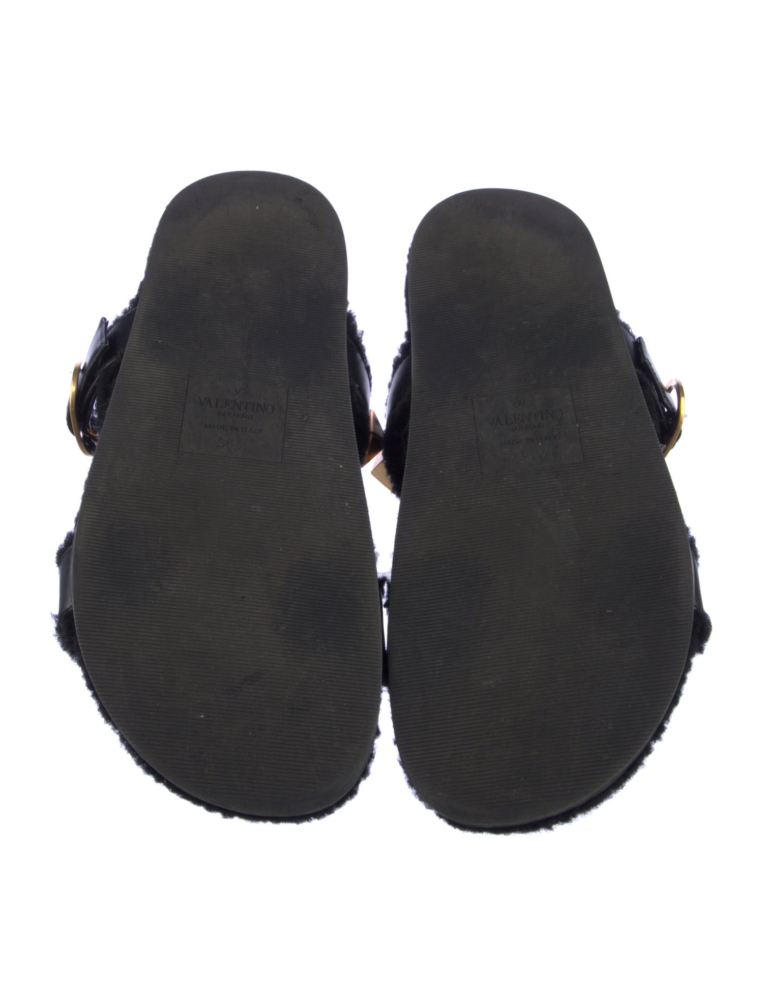 Valentino Rockstud Accents Leather Slides