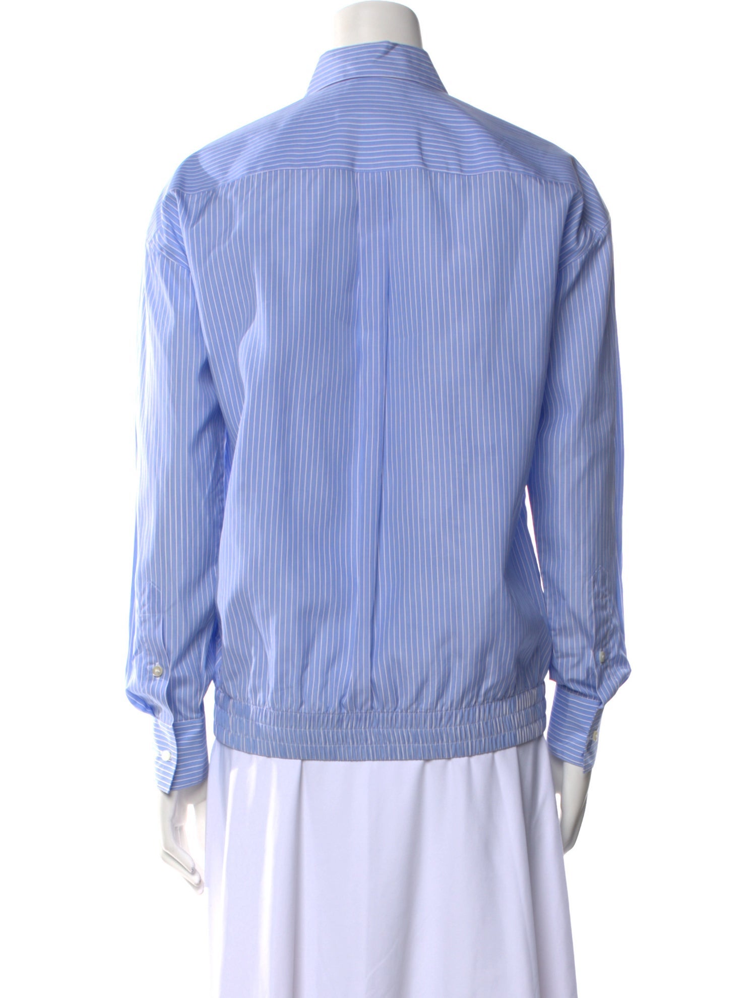 Valentino Striped Long Sleeve Button-Up Top