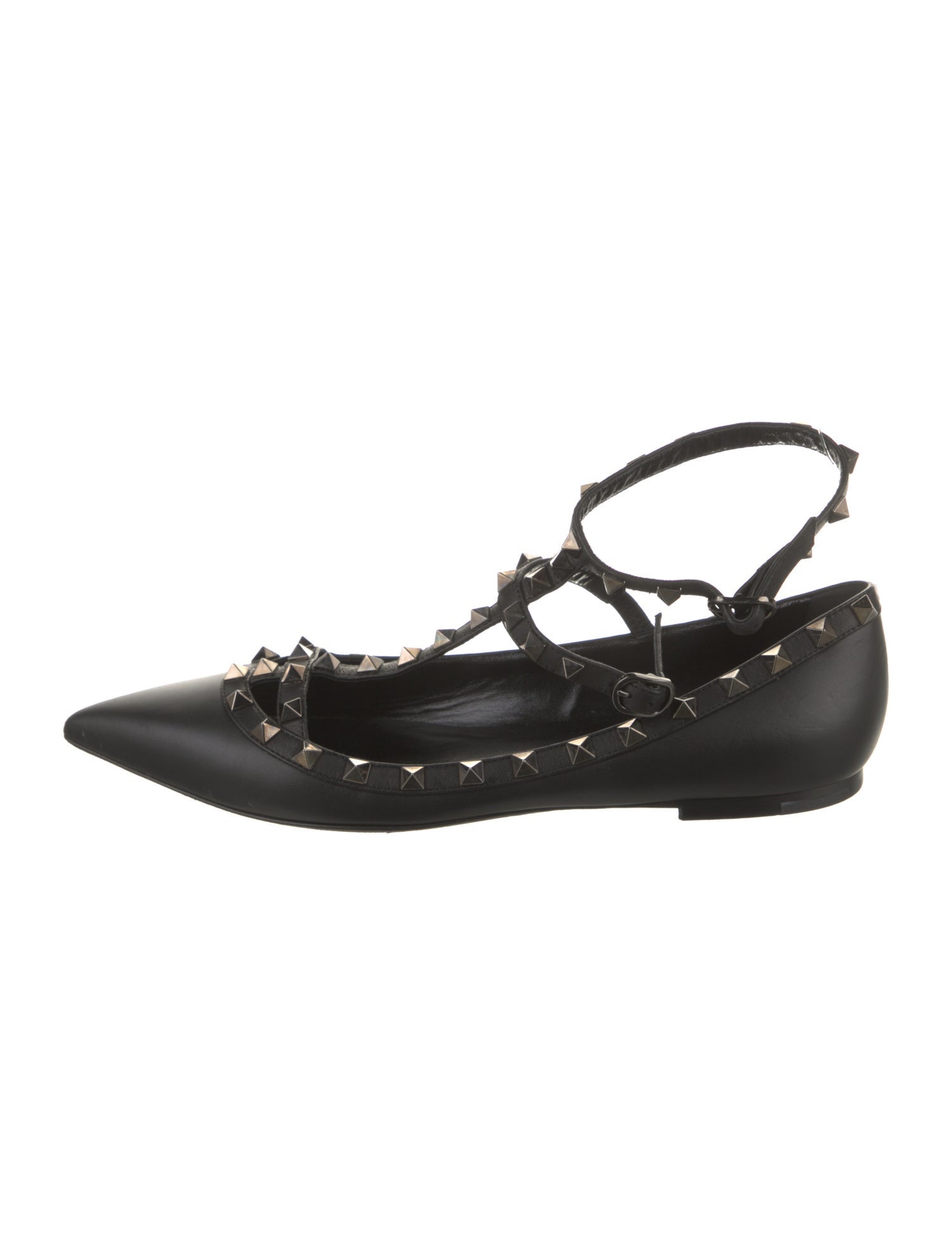 Valentino Rockstud Accents Leather Ballet Flats