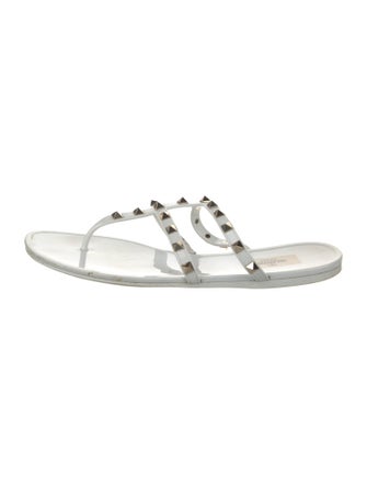 Valentino Rockstud Accents Rubber Slides