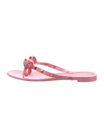 Valentino Rockstud Accents Rubber Flip Flops