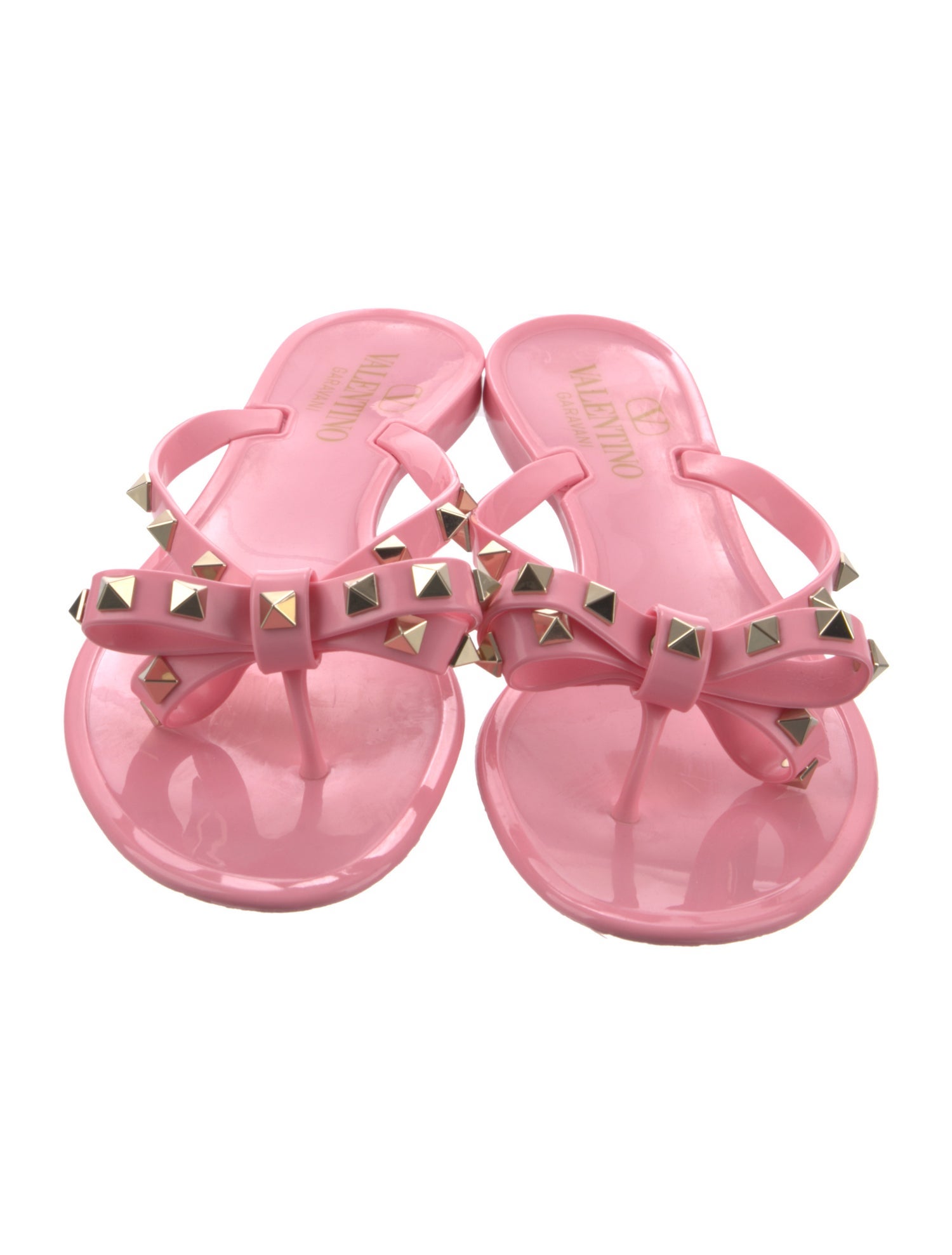 Valentino Rockstud Accents Rubber Flip Flops