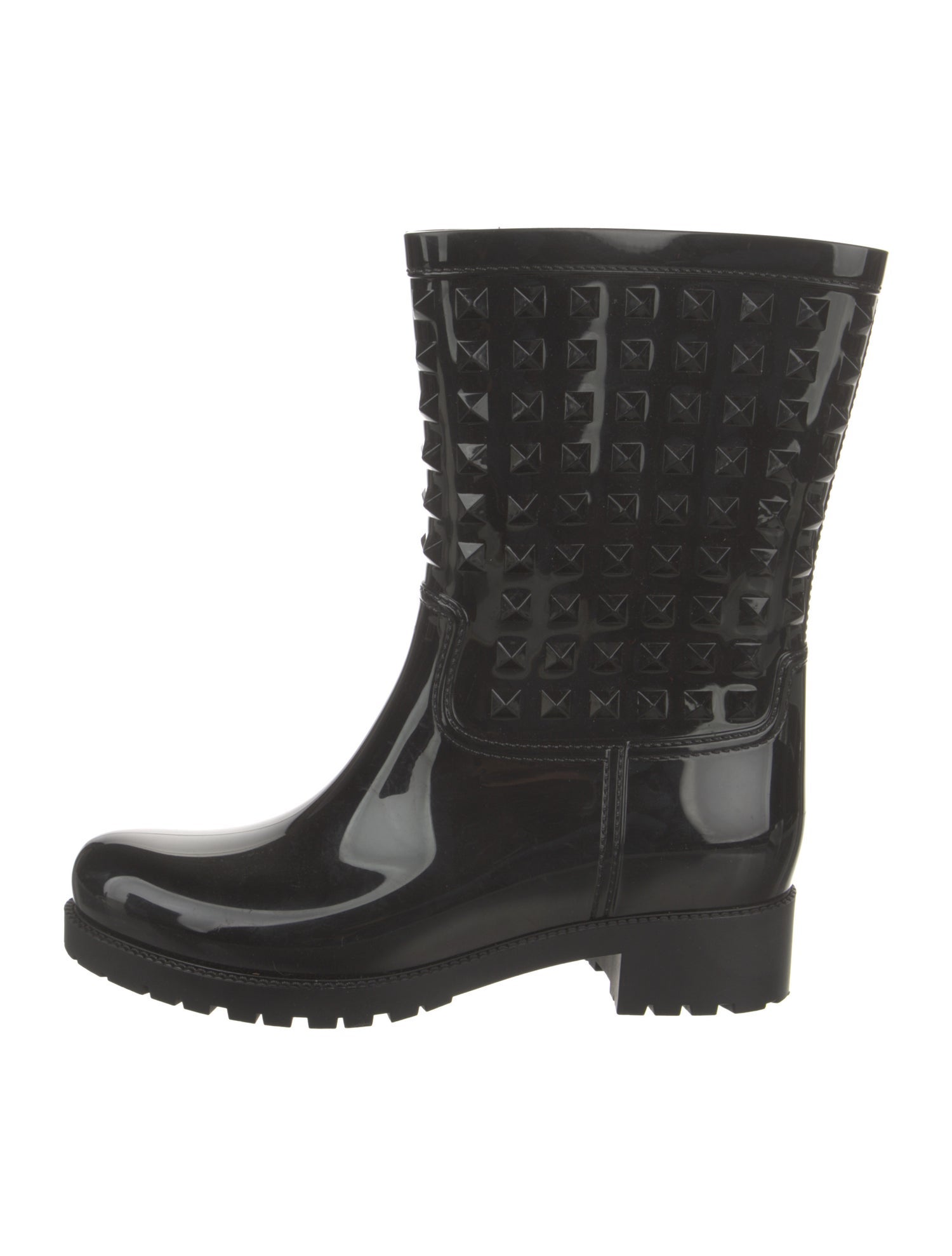 Valentino Rockstud Accents Rubber Rain Boots