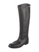 Valentino Rockstud Accents Leather Riding Boots