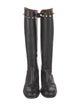 Valentino Rockstud Accents Leather Riding Boots