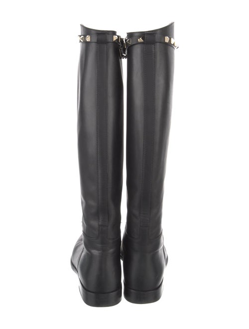 Valentino Rockstud Accents Leather Riding Boots